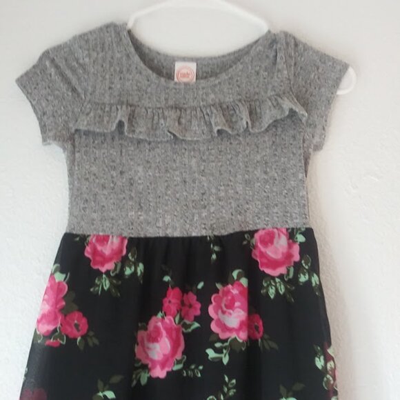 Wonder Nation girl's size M (7-8) black and gray floral dress - Picture 2 of 11